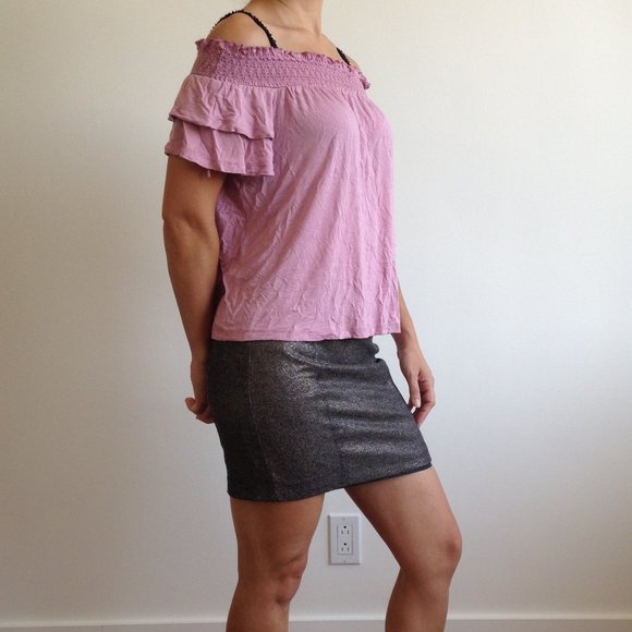 BEDO - Metalic Gold & Black Mini Skirt - Picture 3 of 9